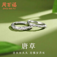 周百?！?000+門店】銀唐草情侶戒指男女一對戒求婚表白生日送女友禮物