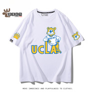 魅藤（meyltten）UCLA短袖加利福尼亞大學(xué)洛杉磯分校周邊T恤男女學(xué)生夏季純棉T恤衫 白色4 均碼 110