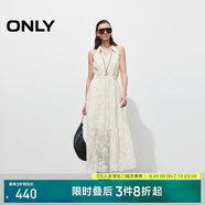 ONLY 2025春季浪漫風(fēng)無袖翻領(lǐng)收腰長裙連衣裙女|125107092