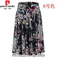 皮爾卡丹中老年人冰絲半身裙夏季廣場舞長裙大碼媽媽裝松緊腰女式半截裙子 6號色 均碼 【建議90-150斤】