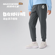 Skechers斯凱奇2025年秋季新款兒童舒適針織長褲男女款休閑褲子L325K061 K061/鐵門灰/006L 120