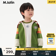 馬·拉?。∕.Latin）/【多巴胺小貓】?jī)和馓状呵镄驴钅信⊥峄ㄟB帽毛衣 蕨綠色 110 cm
