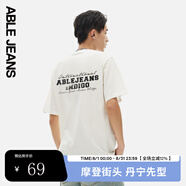 ABLE JEANS 25春夏新款印花LOGO短袖男t恤男881256 象牙白 M