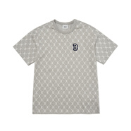 美職棒（MLB） 男女情侶T恤純色圓領(lǐng)長(zhǎng)袖簡(jiǎn)約百搭上衣TSM06/TSX01 波士頓紅襪隊(duì)_麻灰色TSM30 L