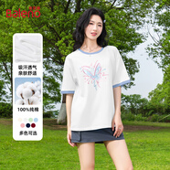 班尼路（Baleno）短袖T恤女2025夏季新款純棉撞色半袖女個(gè)性顯瘦多巴胺百搭打底衫