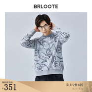 巴魯特（Brloote）潮流衛衣男個(gè)性時(shí)尚滿(mǎn)身印花舒適長(cháng)袖T恤秋冬 淺灰 165/88A