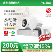 威力聲（Villis） GX6吸頂音響家庭影院5.1家用客廳背景音樂系統(tǒng)天花吊頂投影儀音箱嵌入式吸頂喇叭藍(lán)牙功放套裝 Q3功放+GX6音箱*3