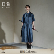 日著RIZHUO新復(fù)古回潮牛仔裙連衣裙2024夏季新款女裝拼接直筒裙 尋藍(lán) 寬松版 M