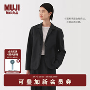 無(wú)印良品（MUJI）女式漢麻棉襯衫式夾克女長(cháng)袖外套25年夏季西裝小西服女裝BD0ZZC5S 黑色 S （155/80A）
