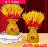 開(kāi)業(yè)大吉擺件麥穗天然黃金大麥干花束福袋錢袋子客廳擺設(shè)件金黃開(kāi) 金+金200支麥穗+16果鎳孖