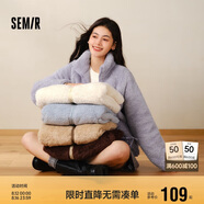 森馬（Semir）外套女插肩袖珊瑚絨仿羊羔毛2024冬季立領(lǐng)寬松夾克109724108003