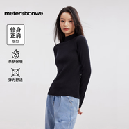 美特斯邦威針織打底衫女新款套頭高領(lǐng)羊毛修身顯瘦內(nèi)搭上衣