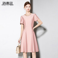 海青藍(lán)連衣裙夏女2025新款高級(jí)好看法式氣質(zhì)時(shí)尚海邊度假裙子 粉色 2XL