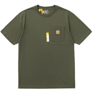 Carhartt卡哈特現(xiàn)貨 Carhartt K87卡哈特短袖T恤工裝風(fēng)口袋打底衫男女寬松潮 灰綠橄欖 Dusty Olive M 體重150-180斤