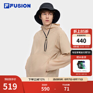 斐樂（FILA）FUSION斐樂潮牌梭織外套男子女子2025夏新款時(shí)尚休閑防曬連帽上衣 蛋黃棕-BN 3XL