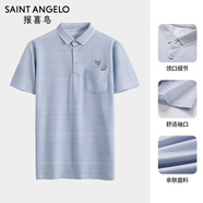 報(bào)喜鳥（SAINT ANGELO）短袖POLO衫男款2025年夏季新款中年男士短袖t恤男爸爸上衣 灰色 M
