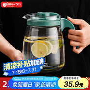 天喜涼水壺大容量玻璃冷水壺花茶杯家用茶水泡茶壺節(jié)日禮物2300ml