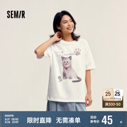 森馬短袖t恤女舒適純棉重磅內(nèi)搭年可愛萌寵印花上衣109324100025