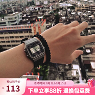 卡西歐手表 數(shù)顯小方塊 潮流電子表 時尚運動防水學(xué)生表考試表 F-91WM-1B 黑灰