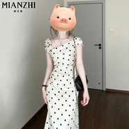 棉致法式波點收腰修身連衣裙女夏季2025新款高級感氣質(zhì)顯瘦溫柔風長裙 761波點連衣裙【高品質(zhì)33.5】 XL 115-130斤