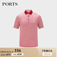 PORTS寶姿男裝夏季通勤休閑條紋短袖MN8N135GCC124 紅色條紋 S