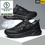 啄木鳥(niǎo)冰絲男士夏季透氣網(wǎng)鞋薄款鏤空網(wǎng)眼休閑運(yùn)動(dòng)輕便大碼男鞋46 47 48 全黑色 46