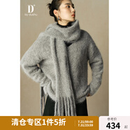 獨(dú)束大碼女裝【D+系列】高端氣質(zhì)羊毛混紡馬海毛毛衣胖mm顯瘦上衣 高階灰 L (尺碼：2) (尺碼：2)