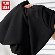 凡客誠品220克重磅男t恤夏季款純棉簡約短袖透氣半袖t恤衫 黑 XL