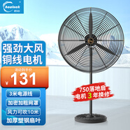 皓彩（haoluck） 工業(yè)風(fēng)扇落地扇強(qiáng)力牛角扇大功率大風(fēng)力電風(fēng)扇工地工廠車間商用超大風(fēng)量吹除甲醛 [31英寸]750落地扇塑鋼葉 3米線 銅線電機(jī)
