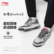 李寧新秀2休閑鞋男鞋反伍時尚潮流低幫板鞋籃球文化鞋防滑耐磨運動鞋 淺煙灰/石涅灰 40