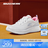 斯凱奇（Skechers）輕奇跑鞋丨秋季男女款系帶超輕軟彈減震透氣運動鞋體育訓練鞋 女款-白色/多彩色/WMLT 40