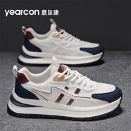 意爾康男鞋2025夏季新款軟底休閑板鞋男士時(shí)尚百搭防滑透氣運動(dòng)鞋子男 白藍色 （E51501033） 44