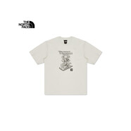 北面（The North Face）UE男棉質(zhì)透氣印花LOGO短袖T恤戶(hù)外休閑運動(dòng)25春夏新款8C6Q QLI/米白色 M  (170)