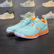 李寧羽毛球鞋男鞋正品室內綜合專(zhuān)業(yè)訓練鞋低幫耐磨運動(dòng)鞋AYTM079 電光藍/熒光耀橙-14 39