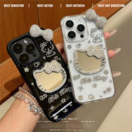 Xins少女水鉆Kitty貓鏡子適用蘋(píng)果16promax手機殼iPhone15滴膠14新款蘋(píng)果13 1VIVO小米華為蘋(píng)果OPPO 注意款式 有帶蝴蝶結跟不帶 iPhone8