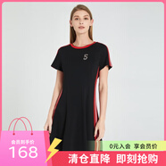 敦奴（DUNNU）【清倉價(jià)】敦奴商場同款夏季短袖圓領(lǐng)撞色顯瘦連衣裙 正黑色 S