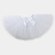 賓娜詩(shī)兒童舞蹈紗裙半身裙女童蓬蓬裙藍色短裙芭蕾舞亮片裙跳舞裙幼兒園 白色亮片蝴蝶結紗裙 110 均碼M碼