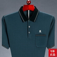 夢特嬌法國牌短袖t恤男士桑中老年爸爸裝冰絲polo衫 M3056灰色 4XL 190建議185-200斤