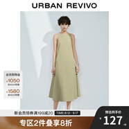 UR2025春季新款女裝法式氣質(zhì)后拉鏈收腰無(wú)袖連衣裙UWM750031 卡其綠 L