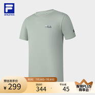 FILAFILA 斐樂官方男裝針織短袖衫2025夏季新款健身運動簡約基礎(chǔ)白T恤 燕麥灰-GY L 175/96A/L