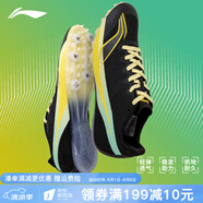 李寧（LI-NING） 釘鞋田徑短跑鞋新款輕量全掌PEBAX 體考訓(xùn)練比賽跑步跳遠(yuǎn)釘子鞋 LJJT911-4黑黃[7釘] 偏小拍大一碼 43