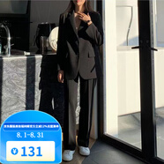 梵奧格（FANAOGE）春秋大學生面試職業(yè)裝時尚西服西裝氣質套裝正裝女套裝高端工作服 松緊腰2件套_外套+長褲 2XL 【推薦129-145斤】