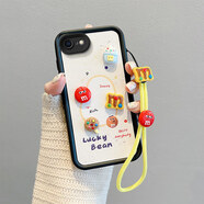 鉅臣適用iPhone5手機(jī)殼軟硅膠蘋果6plus/7/8男女立體煤球ihpone8plus卡通女pg6s個(gè)性保護(hù)套iphoen7pl 皮紋公仔-1601皮紋m豆+手繩 iPhone 6