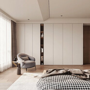 歐派（OUPAI）最新北京全屋定制現代奶油風(fēng)整體臥室走入式一門(mén)到頂衣柜定制家具 預約測量設計