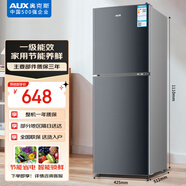 奧克斯110升一級(jí)能效雙門(mén)小戶(hù)型迷你小電冰箱家用宿舍租房辦公室節(jié)能省電低噪冷凍冷藏兩用BCD-110K118L