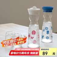 HARIO耐熱玻璃冷水壺鯊魚鰭蓋涼水壺家用可變色茶壺壺小蠻腰水壺茶杯