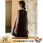 Olrain歐芮兒2025夏季新款咖色法式氣質(zhì)連衣裙立體蝴蝶結(jié)裝飾長裙 咖色 S