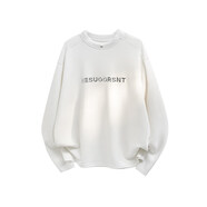 閃爆春款高品質(zhì)美式機車(chē)潮流打底長(cháng)袖恤雙領(lǐng)口小眾打底衛衣 白色 M