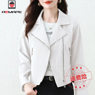 AEMAPE小西服短外套女春秋款2025年新款韓版面包格百搭氣質顯瘦上衣女 杏色 M