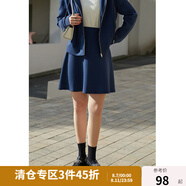 獨束 獨束大碼女裝舒適透氣面料連帽衛(wèi)衣半身裙套裝女2022春裝新款 藍色短裙 XL